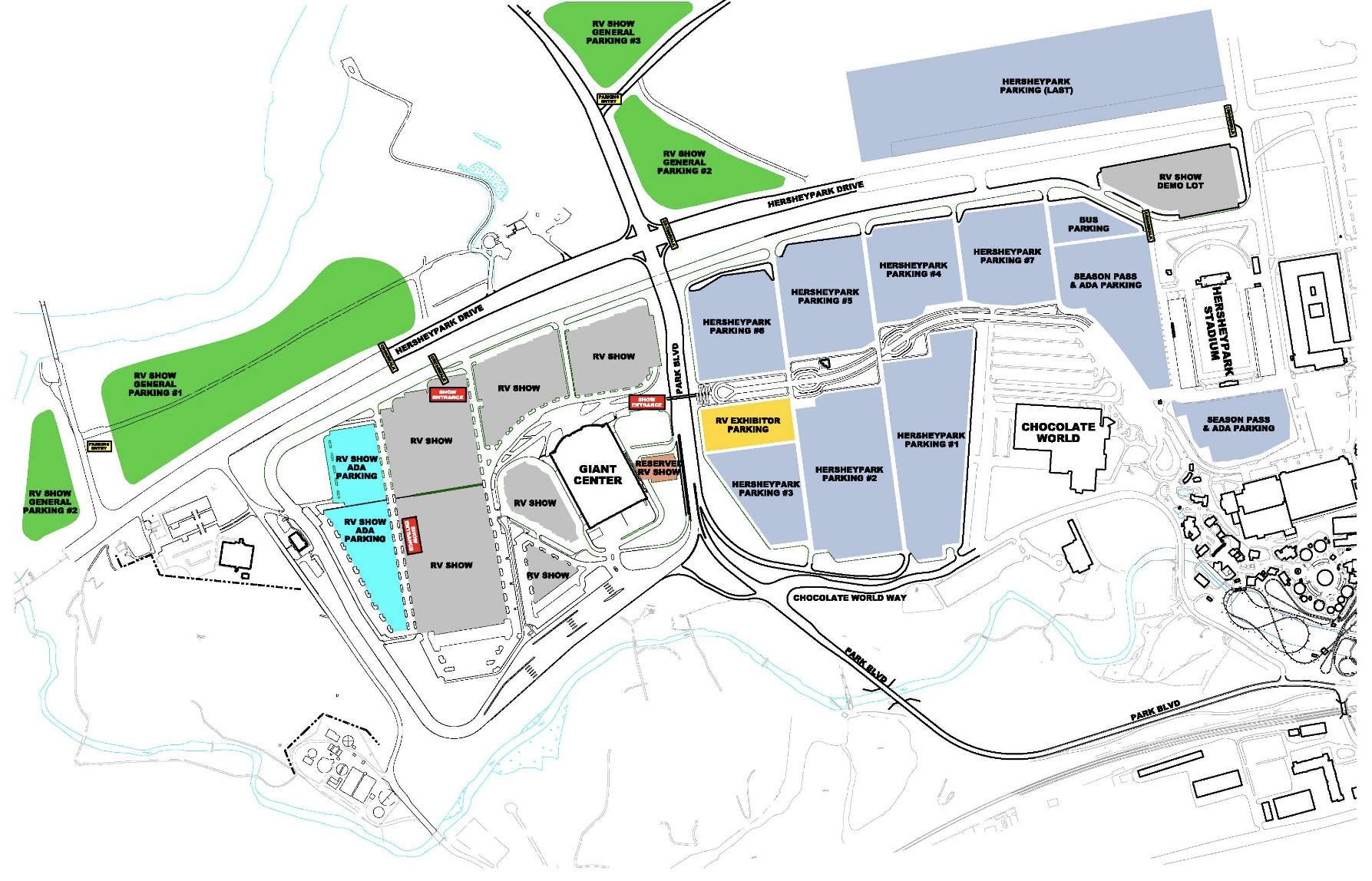 A map of the show area
