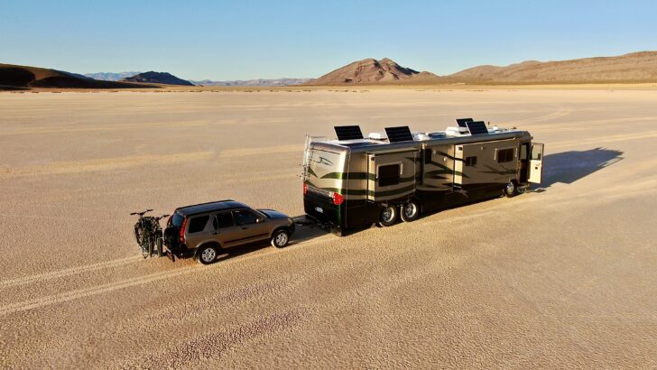 Without an RV awning screen room, you may need to head to the desert to avoid insects.