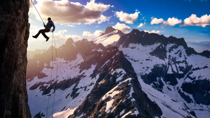 A person engaging in mountain rappelling might be a prime candidate for medical evacuation insurance.