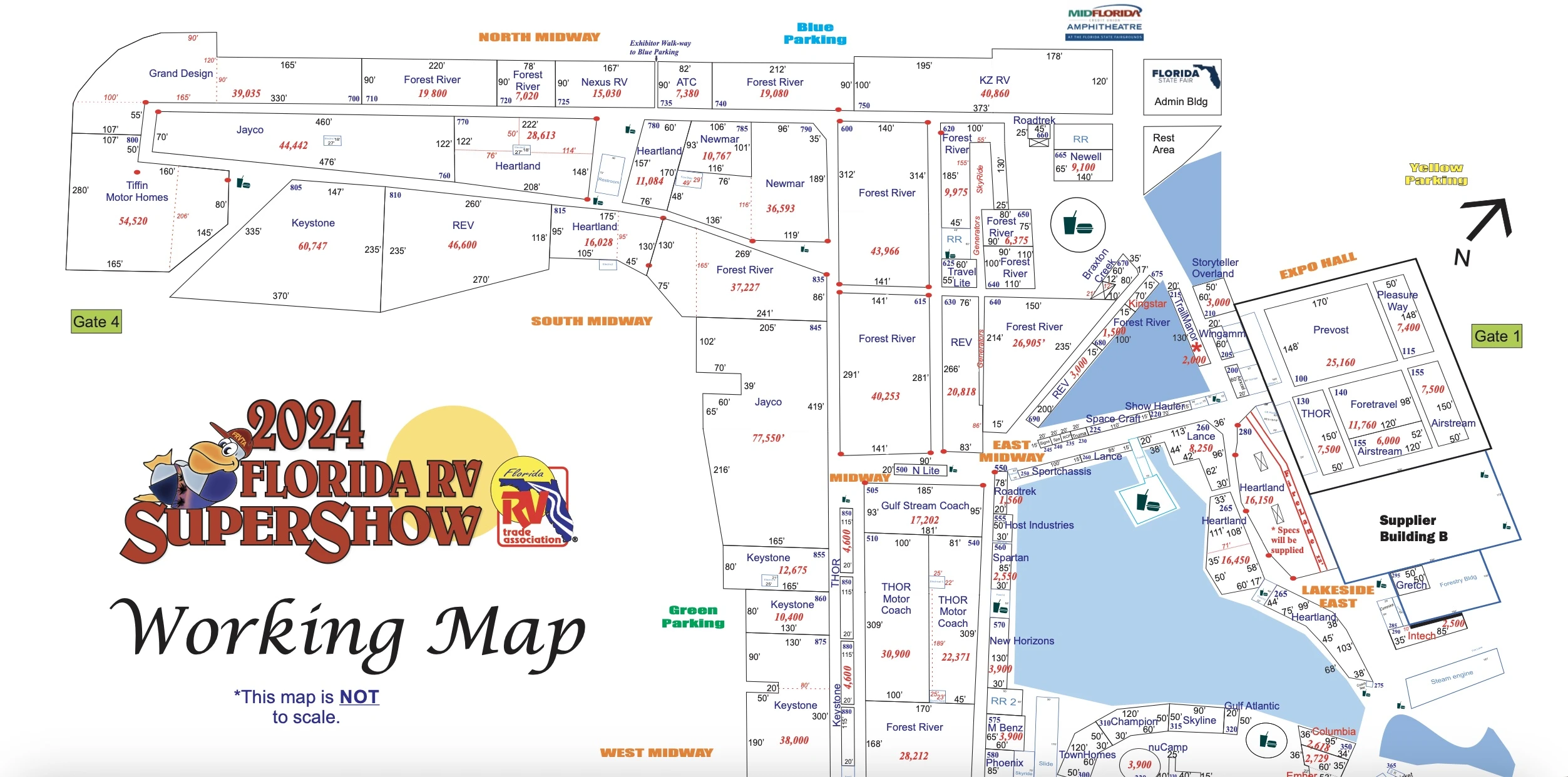 A map of the Tampa RV SuperShow 