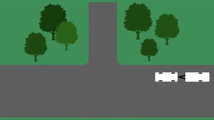 The approach into the campground as you learn how to back up a trailer.