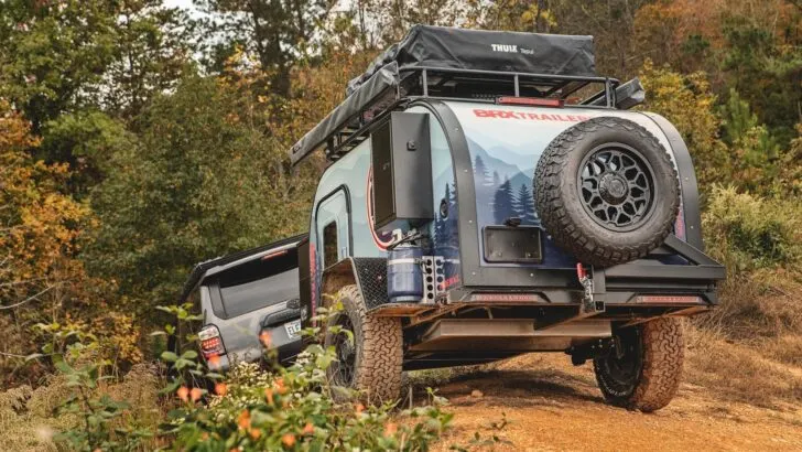 An off-road travel trailer from BRX Trailers.