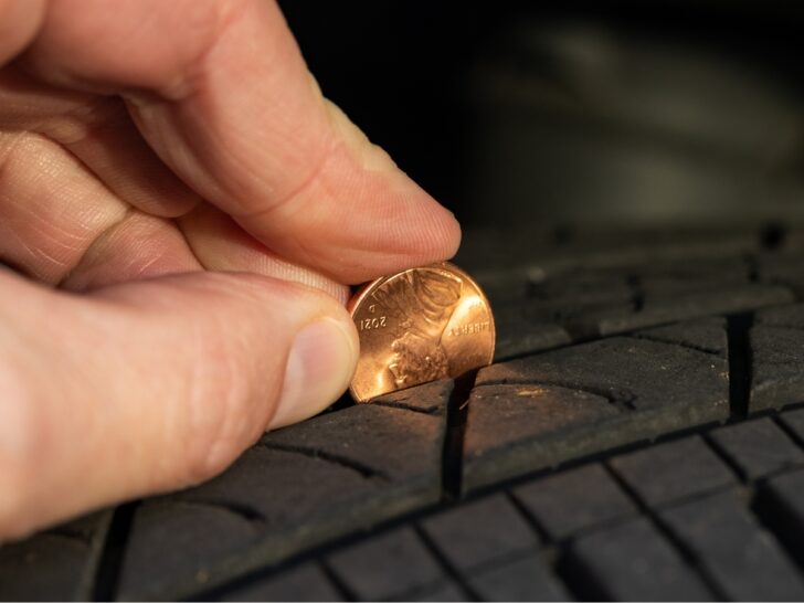 A US penny stuck into a tire tread is a great car hack for checking tread depth.