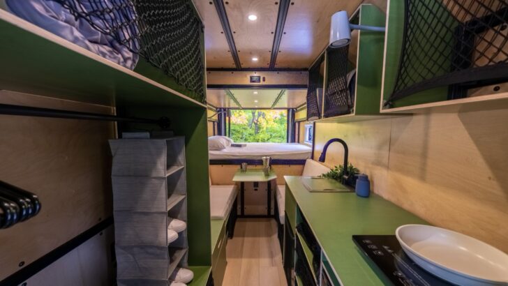 The interior of a Grounded G2 Electric RV