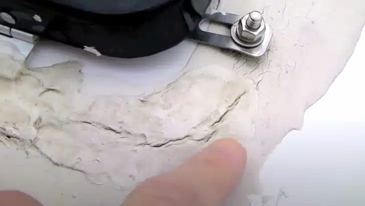 Cracks in the Dicor sealant around an RV roof vent