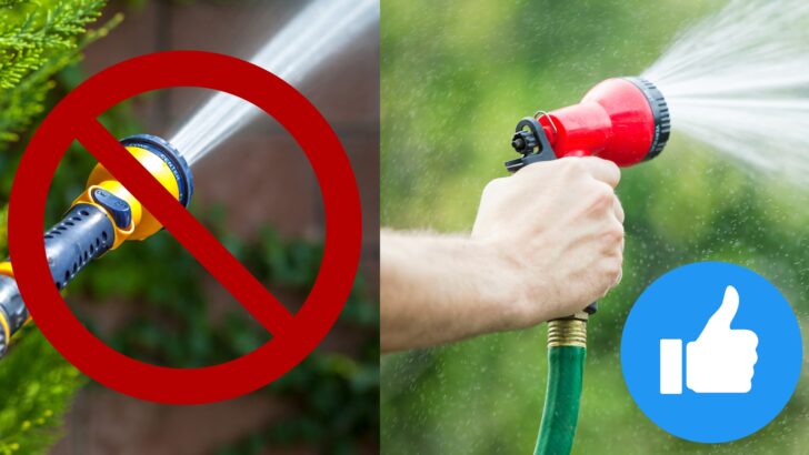 Don't use your hose on a powerful stream, instead use a soft mist or spray to simulate rain