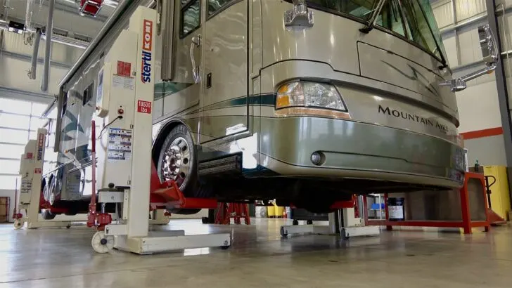 How much does it cost to maintain an RV? Getting your rig into a shop with a lift can increase the price, but get you better service.