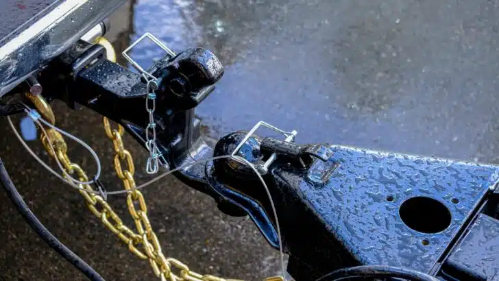 Trailer tongue and coupler shown