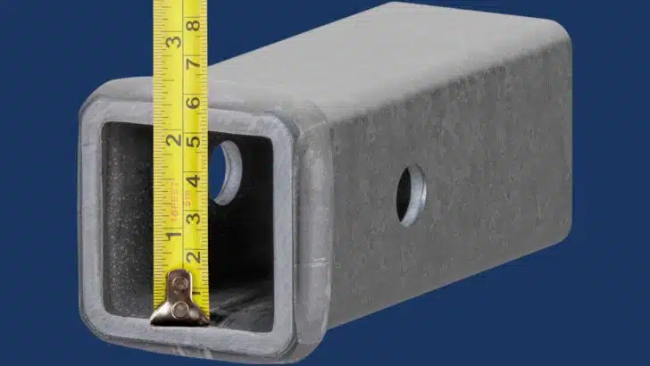 Measuring hitch receiver opening