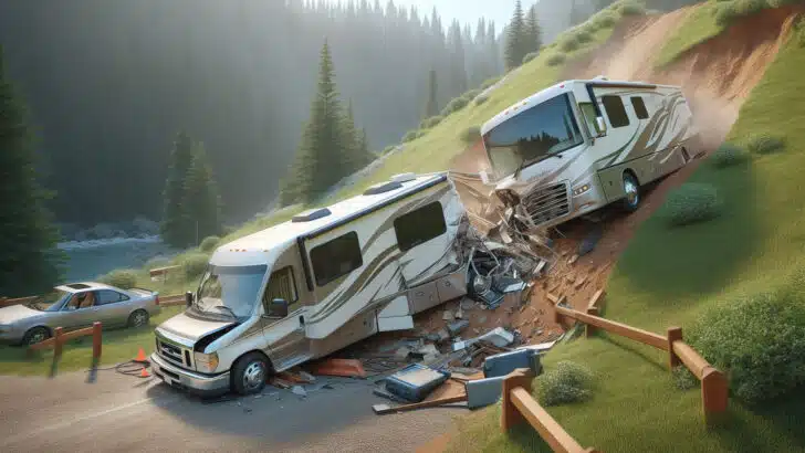 Two RVs crashed into one another