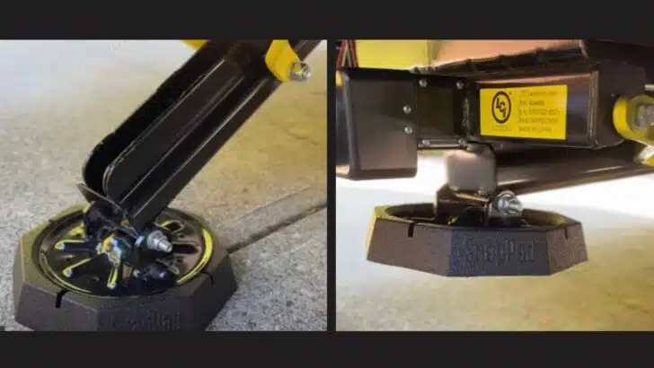 Split screen showing SnapPads deployed to install, and retracted
