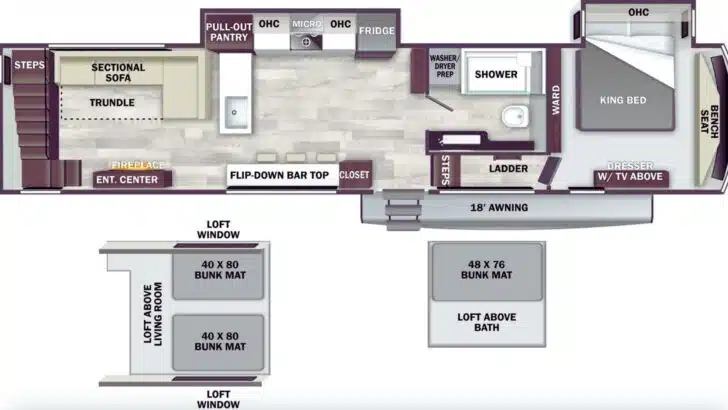 The Forest River Cedar Creek Cottage 41FWC floorplan