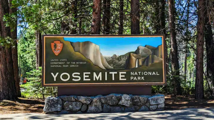 Yosemite National Park entrance sign